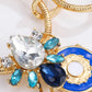 5-Piece Wholesale 18K Gold-Plated Rhinestone Evil Eye Pendant Necklace