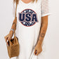 USA Sheer Striped Sleeve Tee Dress