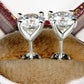 925 Sterling Silver 1 Carat Moissanite 4-Prong Stud Earrings