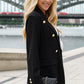 Double-Breasted Lapel Collar Long Sleeve Blazer