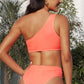 Textured One-Shoulder Bikini Set