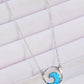 Opal Wave Pendant Necklace