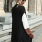 Tricolor Dropped Shoulder Cardigan with Pockets