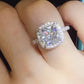 3 Carat Moissanite 925 Sterling Silver Square Ring