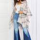 Leto Punch of Plaid Lightweight Poncho