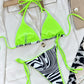 Zebra Print Halter Neck Bikini Set