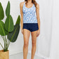 Marina West Swim By The Shore Full Size Two-Piece Swimsuit in Blossom Navy