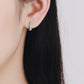 925 Sterling Silver Inlaid Moissanite Huggie Earrings