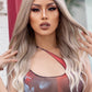 13*2" Lace Front Wigs Synthetic Long Wave 24" 150% Density in Medium Blonde Highlights