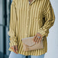 Striped Button-Up Dropped Shoulder Shirt