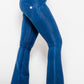 High Waist Zip Detail  Flare Long Jeans
