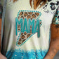 MAMA Lightning Graphic Leopard Round Neck Tee