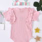 Baby Girl Embroidered Butterfly Graphic Ruffled Bodysuit