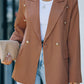 Double-Breasted Lapel Collar Long Sleeve Blazer
