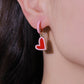 Contrast Heart-Shaped Drop Earrings