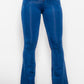 High Waist Zip Detail  Flare Long Jeans