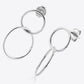 925 Sterling Silver Double Hoop Drop Earrings