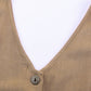 Tie-Waist Buttoned Plunge Sleeveless Romper