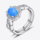 2-Piece 925 Sterling Silver Opal Ring Set
