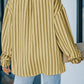 Striped Button-Up Dropped Shoulder Shirt