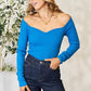 Culture Code Full Size Ribbed Sweetheart Neck Knit Top