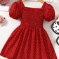 Baby Girl Printed Square Neck Smocked Dress