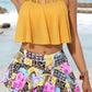 Two-Tone Ladder Cutout Ruffled Two-Piece Swimsuit
