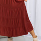 Zenana Full Size Wide Waistband Tiered Midi Skirt