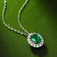 1.5 Carat Lab-Grown Emerald 925 Sterling Silver Necklace