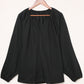 Notched Neck Balloon Sleeve Blouse