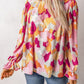 Printed Flounce Sleeve Buttoned Blouse