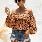 Polka Dot Off-Shoulder Layered Blouse