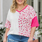 Plus Size Leopard V-Neck T-Shirt