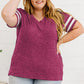 Plus Size Striped V-Neck Tee Shirt