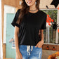 Round Neck Cuffed Short Sleeve Tee