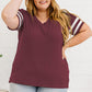 Plus Size Striped V-Neck Tee Shirt