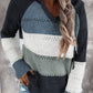 Full Size Color Block Knitted Hoodie