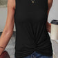 Twisted Hem Cutout Round Neck Tank