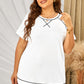 Plus Size Contrast Stitching Crewneck Tee