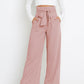 Tie Front Paperbag Wide Leg Pants