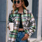 Meet You Outside Plaid Button Down Curved Hem Shacket