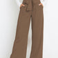 Tie Front Paperbag Wide Leg Pants