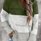 Full Size Color Block Knitted Hoodie