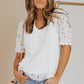 Lace V-Neck Flounce Sleeve Top