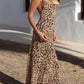 TRAF Leopard Print Long Dress Women Tulle Backless Slip Dress Woman Summer Sexy Holiday Dresses 2024 Vintage Midi Party Dresses