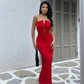 Black Sexy Maxi Dresses Women Summer New Elegant Strapless Sleeveless Off Shoulder Slim Dress