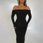 Off-shoulder Long Sleeve Sexy Maxi Dress For Women Autumn New Strapless Backless