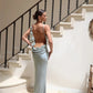 Floral Draped Backless Maxi Long Dress For Women Fashion Spaghetti Strap Sleeveless Evening Party Dress Elegant