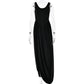 Cryptographic Sexy Split Backless Draped Maxi Dress Birthday Club Outfits Elegant Sleeveless Summer U Neck Dresses Robes