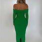 Off-shoulder Long Sleeve Sexy Maxi Dress For Women Autumn New Strapless Backless